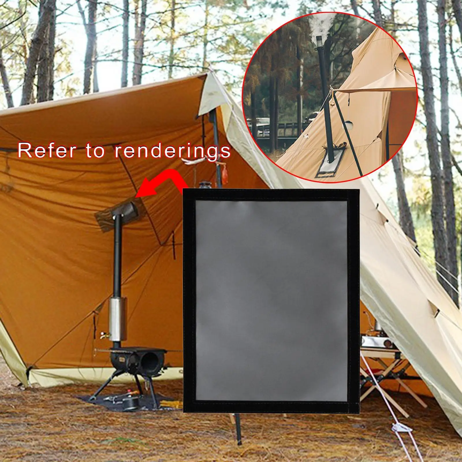 Tent Stove Jack Pipe Vent Accessory Fire Resistant Keep Your Use Of Hot Flue Pipes Safe and Secure