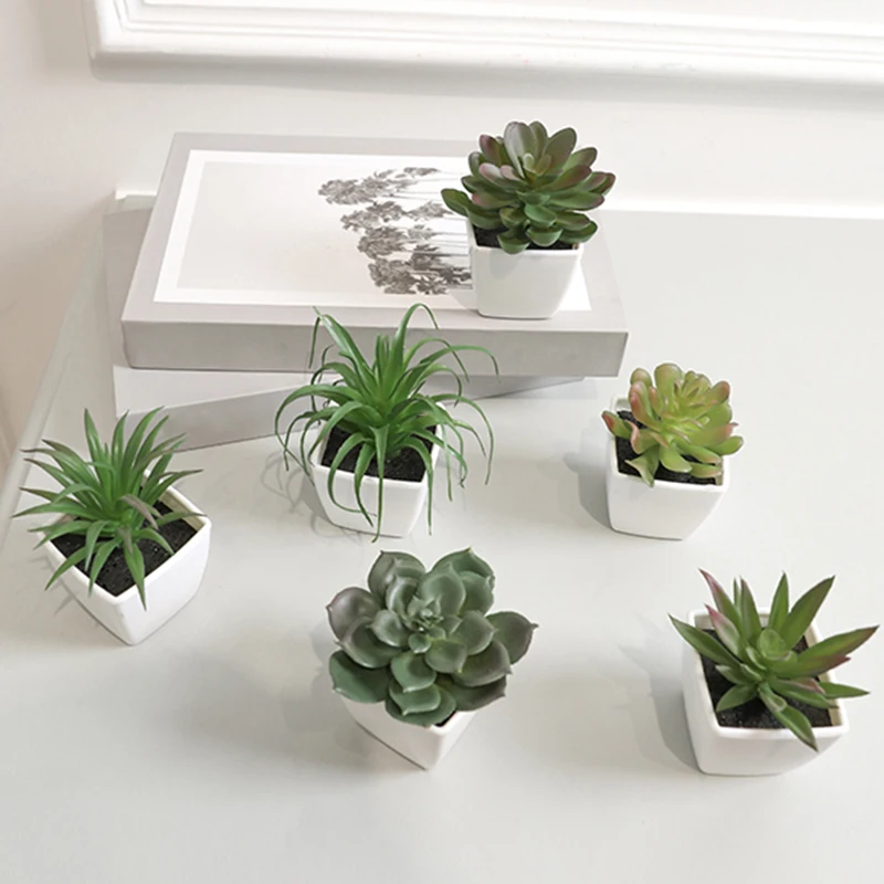 Mini plantes artificielles succulentes en pot