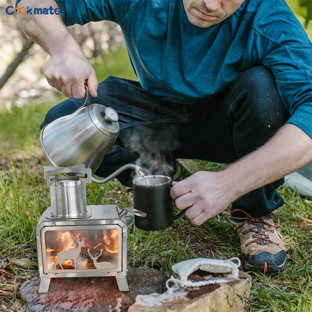Poêle Fusée Portable En Acier Inoxydable Pour Camping Et Randonnée - Neuf