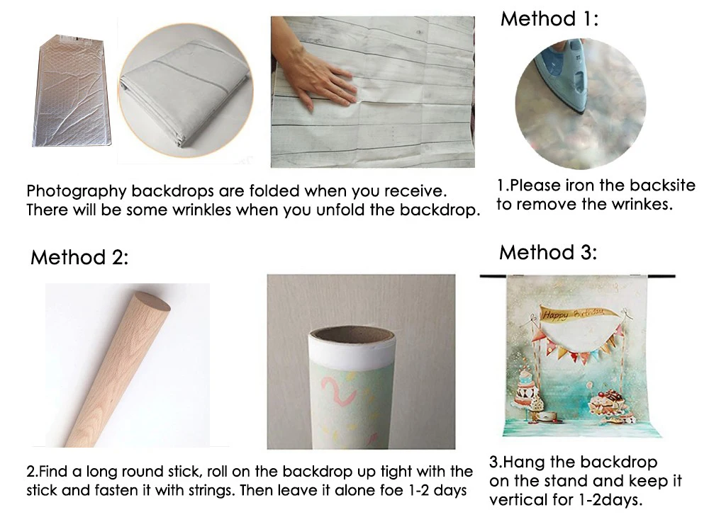 Plis sur la toile de fond en vinyle