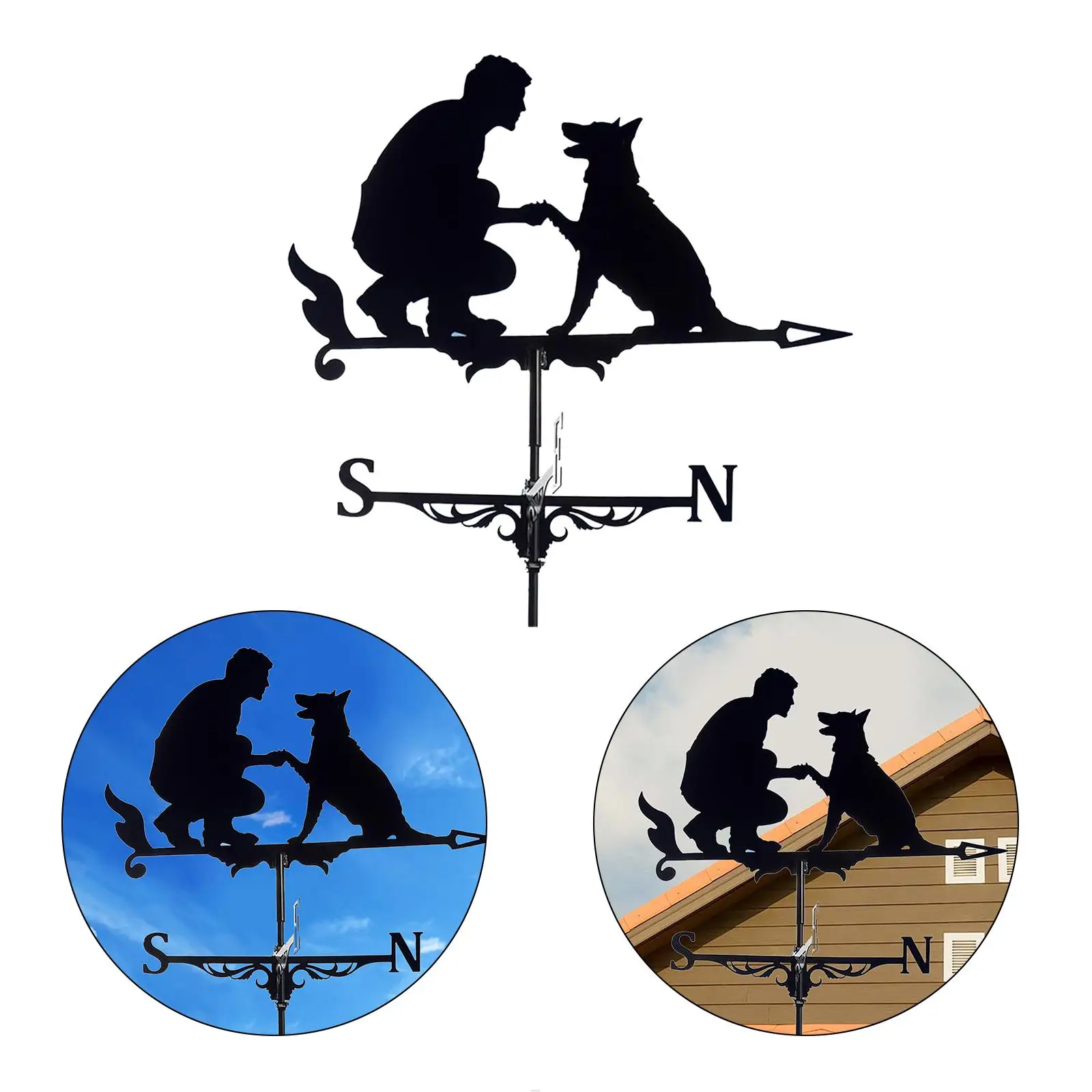 Weather Vane Farm Garden Yard Roof Kit Metal Weathervane Cupolas Scene