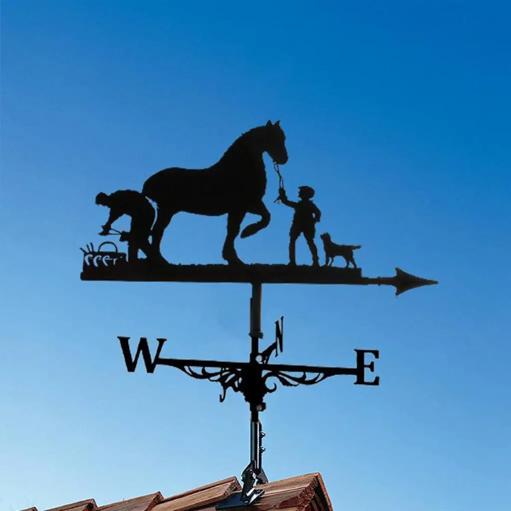 Weather Vane Farm Garden Yard Roof Kit Metal Weathervane Cupolas Scene