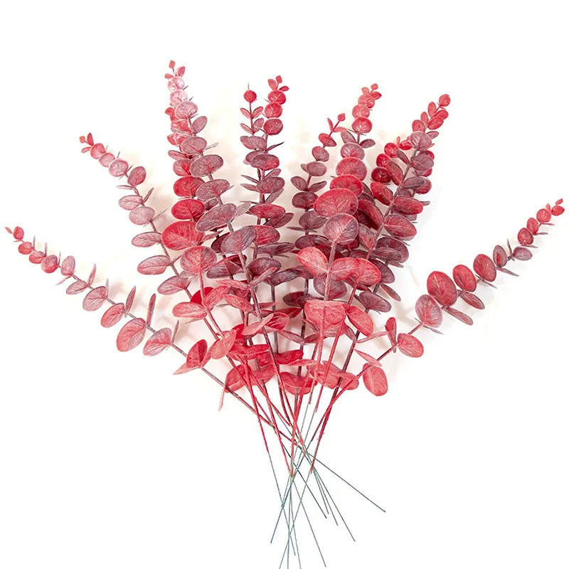 Plantes artificielles en cuir chevelu d'eucalyptus doré