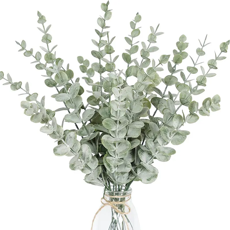 Plantes artificielles en cuir chevelu d'eucalyptus doré