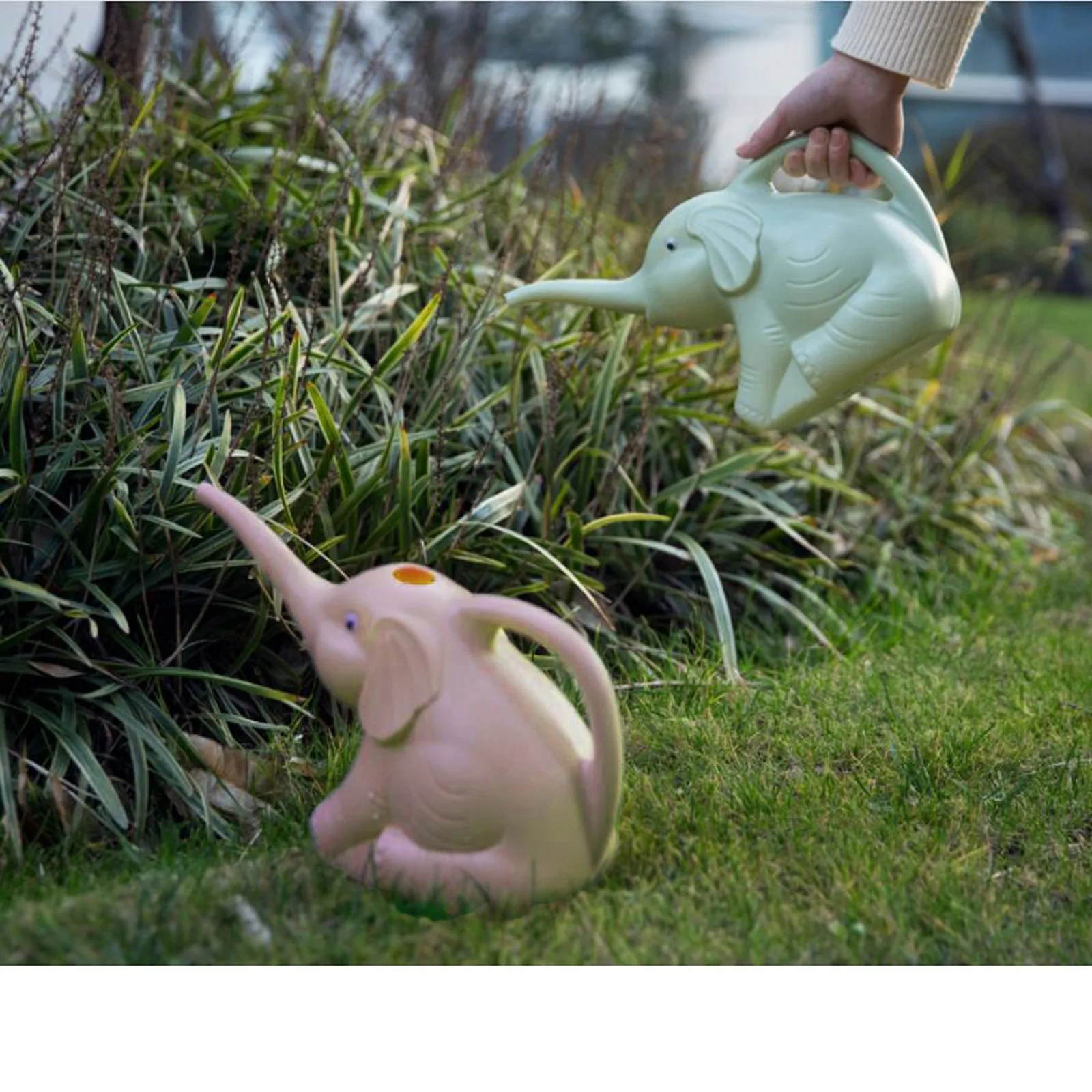 Arrosoir éléphant Plastique 2 Litres Avec Long Bec - Pour Plantes Intérieures, Balcon, Jardin - Design Mignon Vert