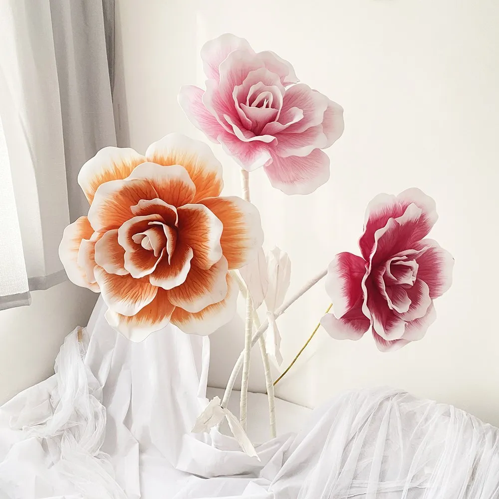 Fleur artificielle en mousse de rose