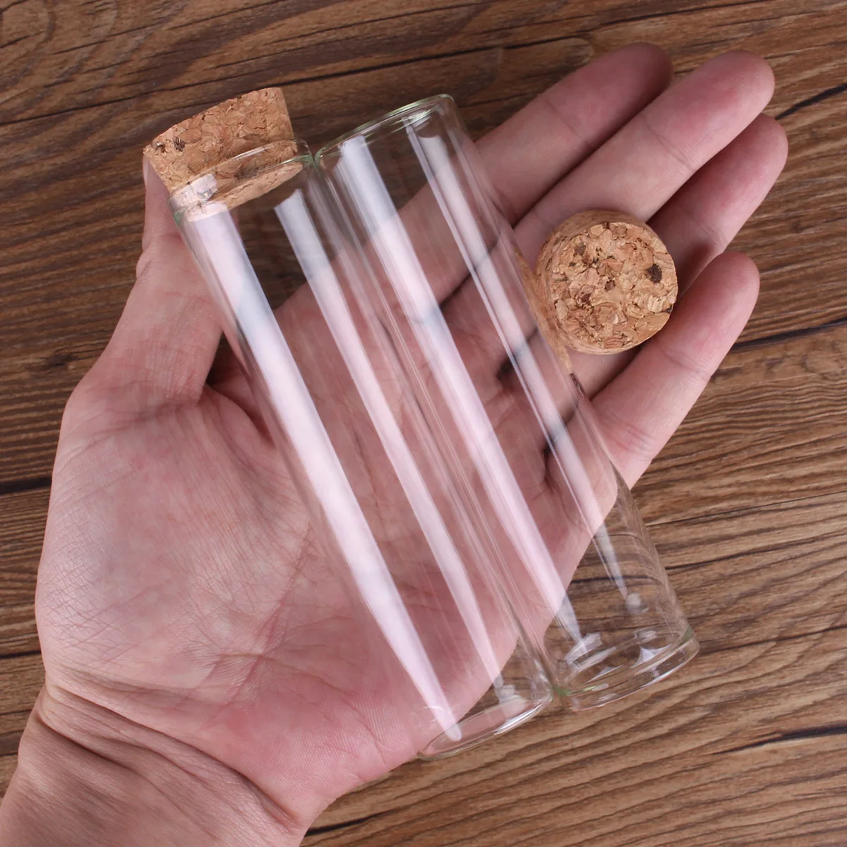 Tubes à essai en verre avec bouchon en liège
