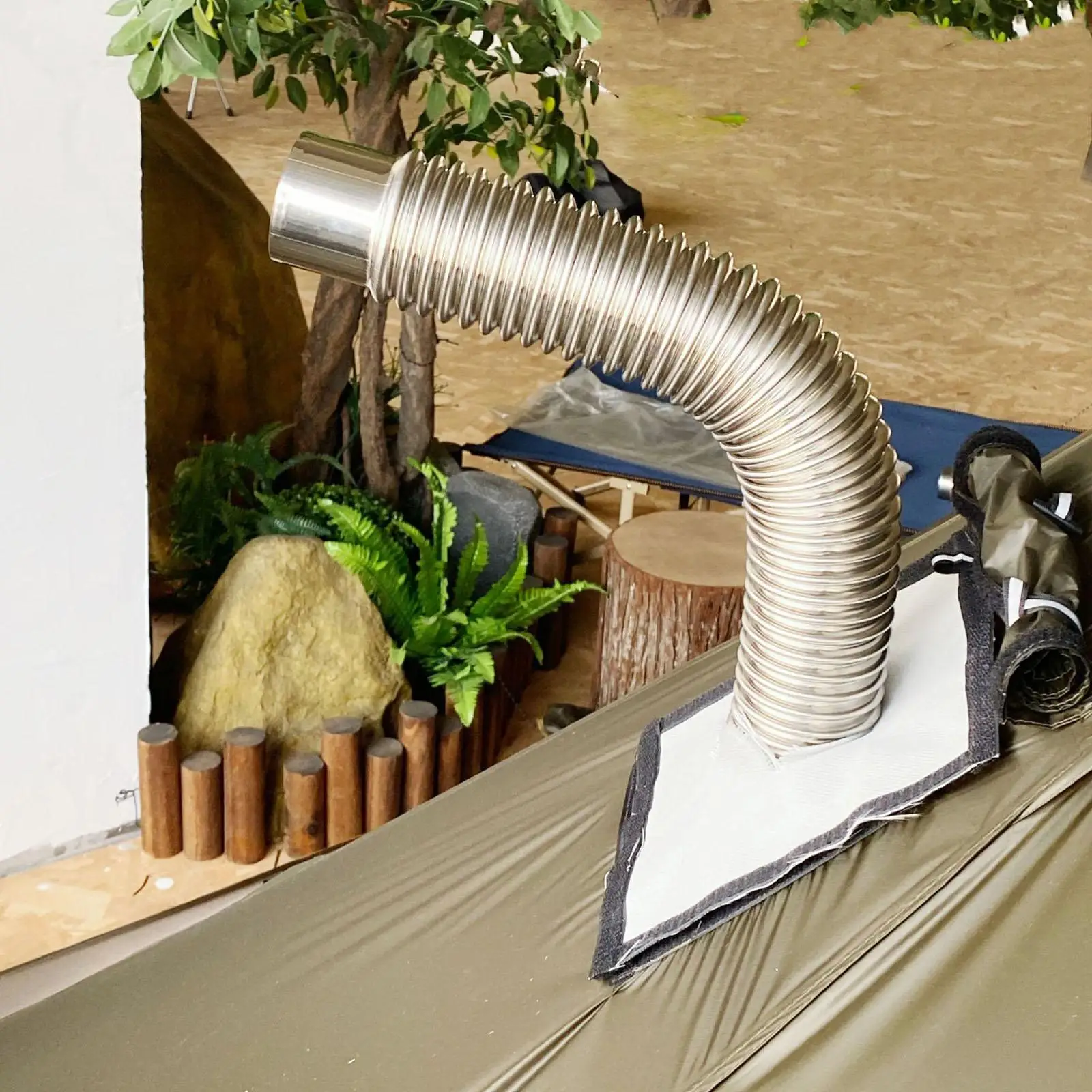Corrugated Elbow Stove Pipe Chimney Flue for Tent Outdoor Wood Stove Accessories