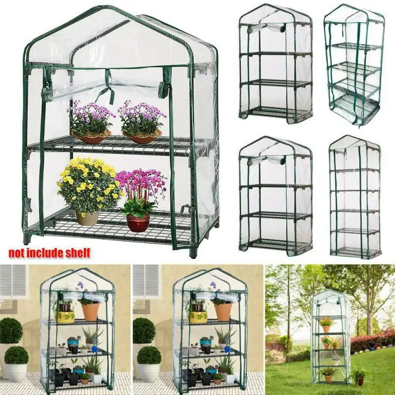 Serre 4 Niveaux Well Home - Cadre Métal, Couverture PVC Transparent, Dimensions 50x45x130 Cm, Pour Balcon Ou Intérieur