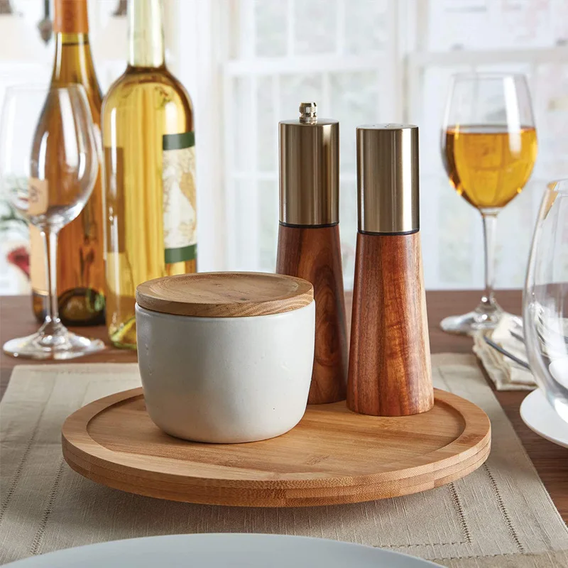 Table De Jardin Ronde En Bois Avec Plateau Tournant