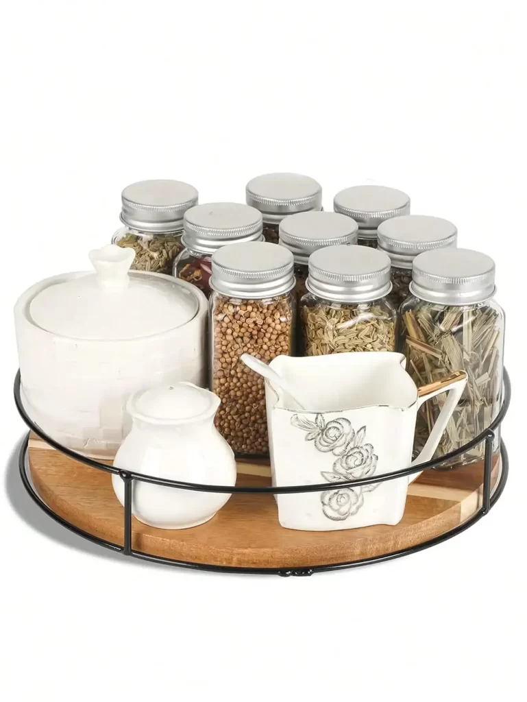 Table De Jardin Ronde En Bois Avec Plateau Tournant