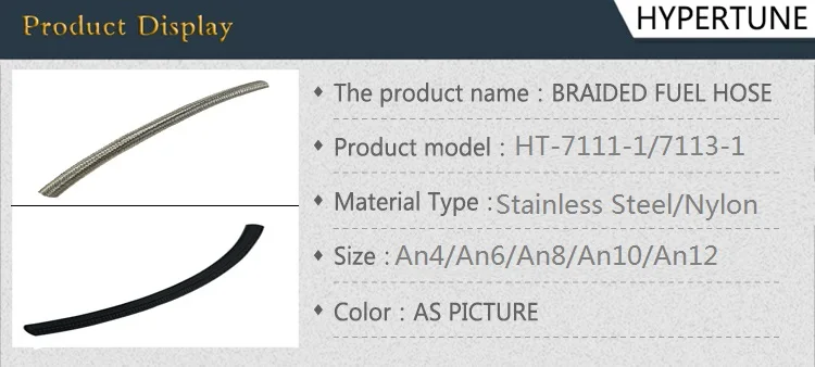 Tuyau de carburant tressé en acier inoxydable
