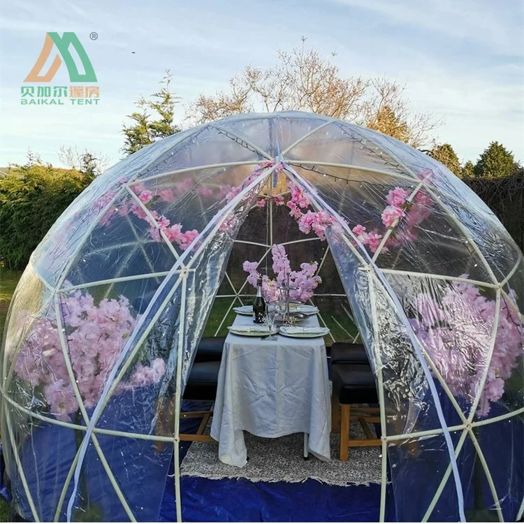 Tente Script extérieure transparente pour jardin et camping, igloo étoile, 3.6m