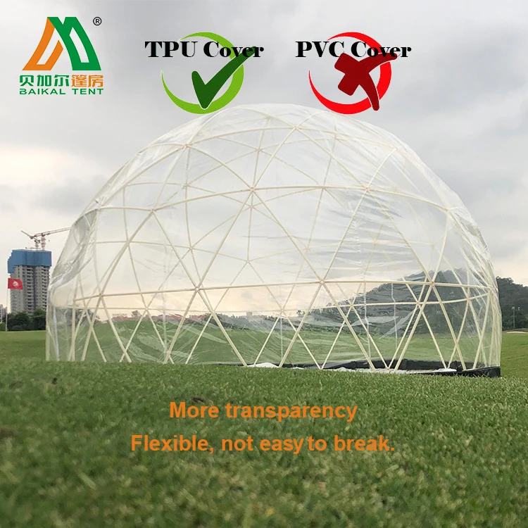 Tente Script extérieure transparente pour jardin et camping, igloo étoile, 3.6m