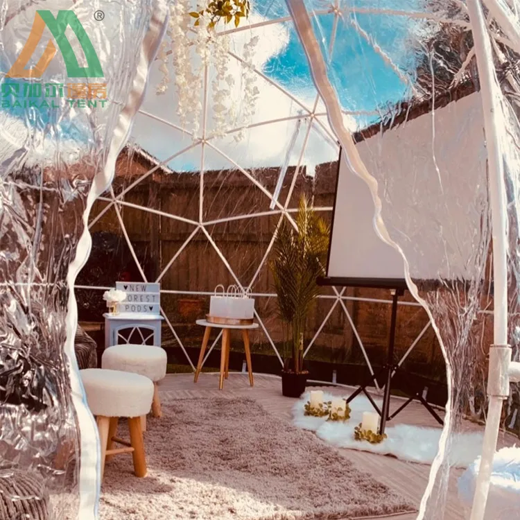 Tente Script extérieure transparente pour jardin et camping, igloo étoile, 3.6m