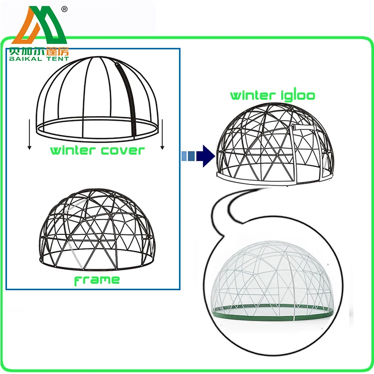 Tente Script extérieure transparente pour jardin et camping, igloo étoile, 3.6m