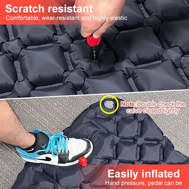 Matelas Gonflable Ultraléger Avec Oreillers - 196 Cm - Camping, Randonnée