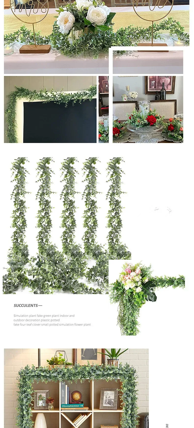 Guirxiété murale artificielle d'eucalyptus