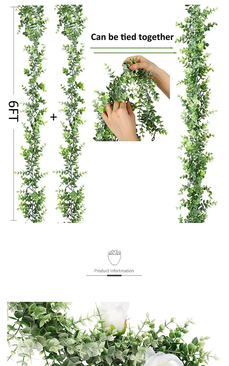 Guirxiété murale artificielle d'eucalyptus