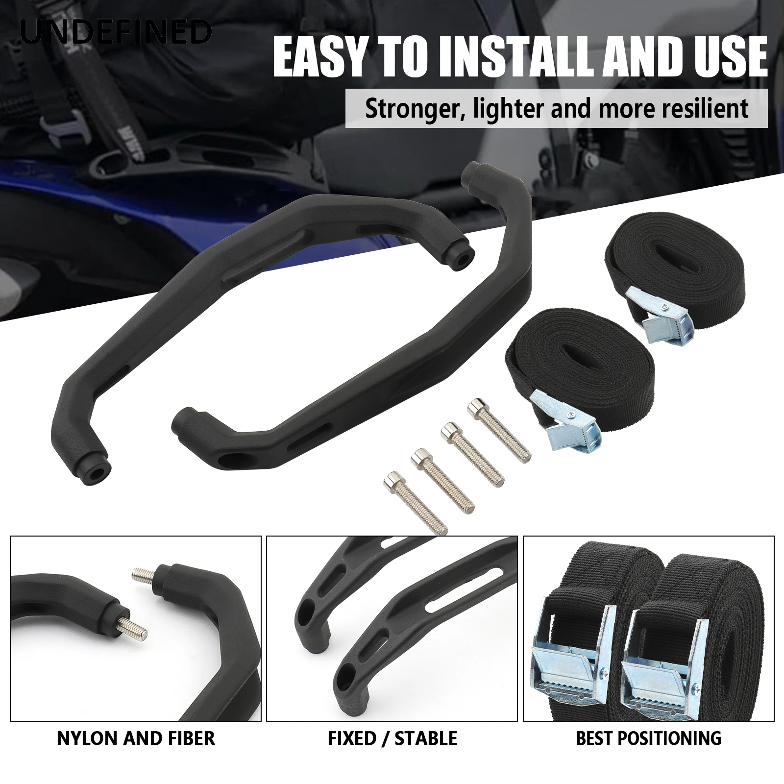 Poignée De Maintien Universelle Pour Passager Moto - Barre D'appui Arrière En Aluminium - Fixation Facile, Sécurité Accrue (Noir, Rouge, Argent, Or, Bleu)