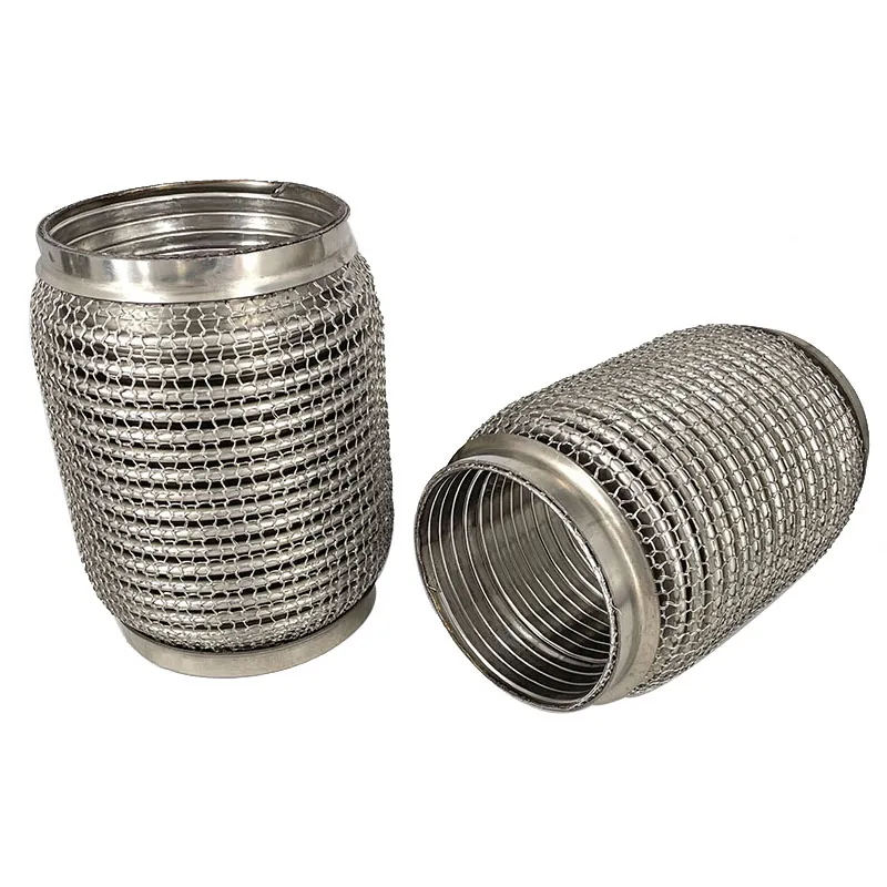 Stainless Steel SUS304 Exhaust Flex Pipes Tube Flex Coupler With Interlock Super Flexible 63x100mm 76x100mm 76x200mm