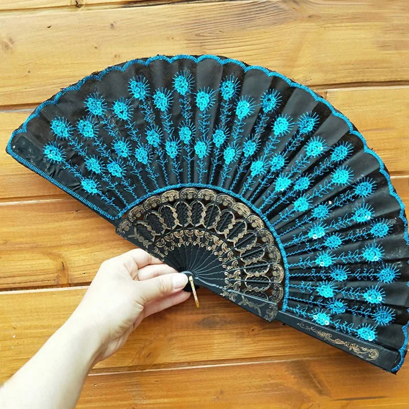 Éventail de fleurs en dentelle de style chinois et espagnol