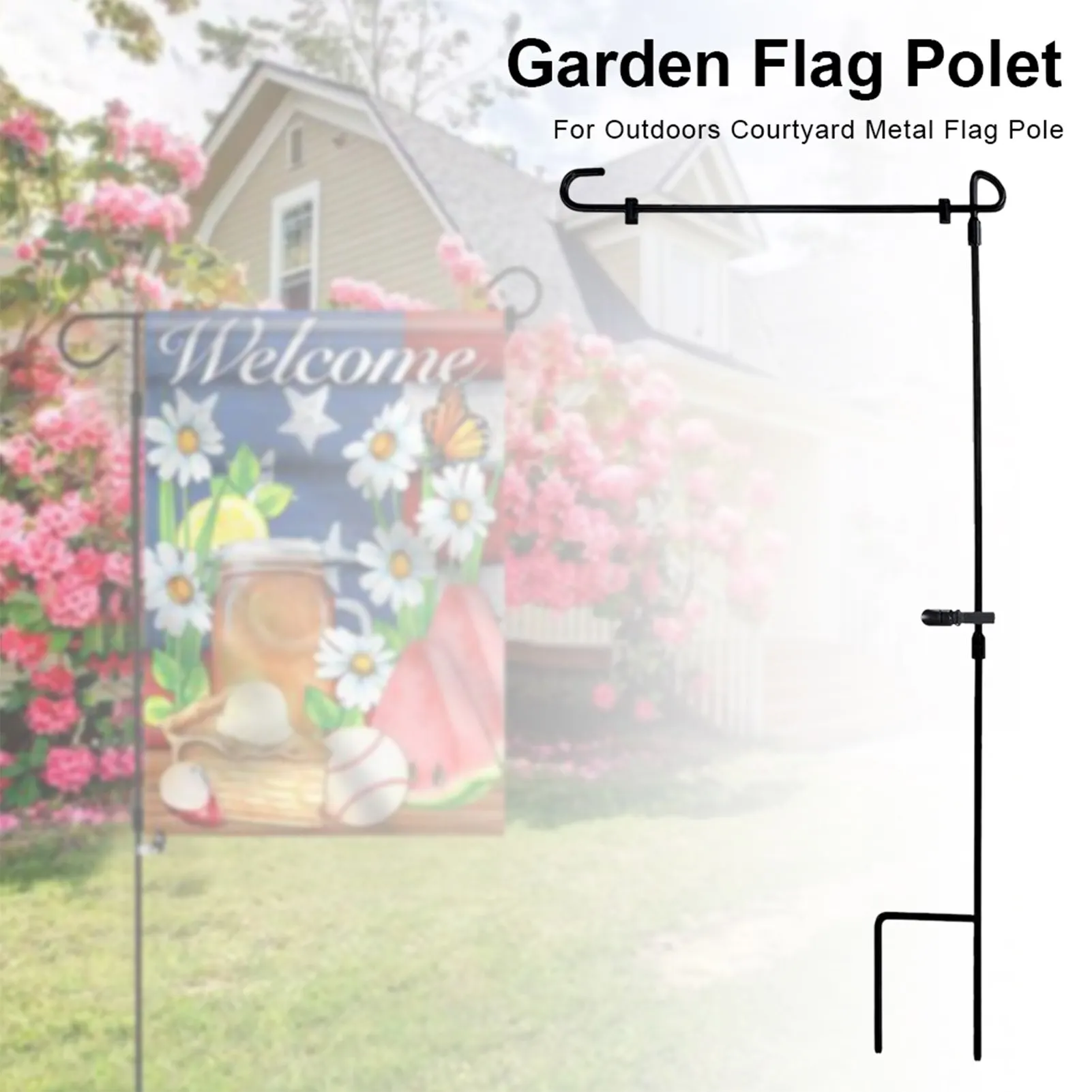 Drapeau de jardin avec appliqué motif coeur