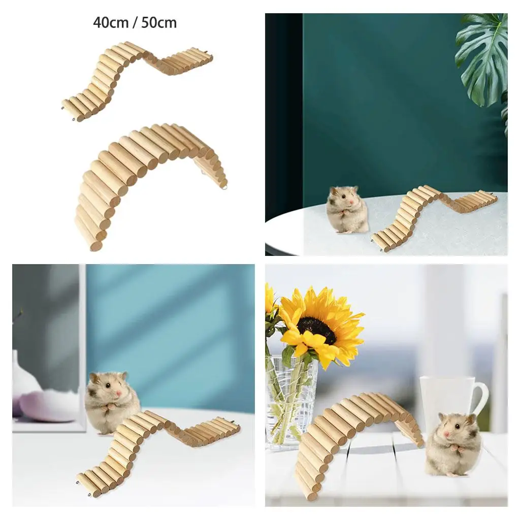 Hamster Climbing Ladder Wooden Bridge for Guinea Pigs Rats Hedgehog Gerbils Mouse Sugar and Other Small Animals