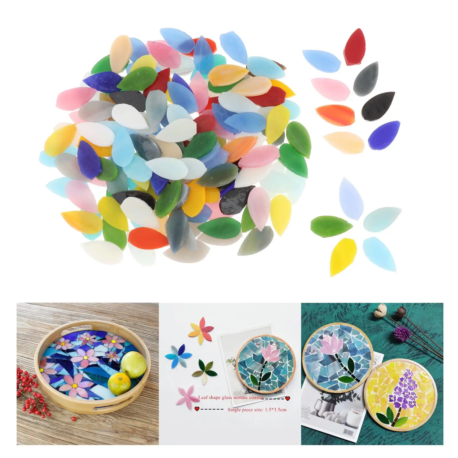 150pcs Mosaic Tiles Flower Leaves Garden Seat Table Pots Stepping Stones