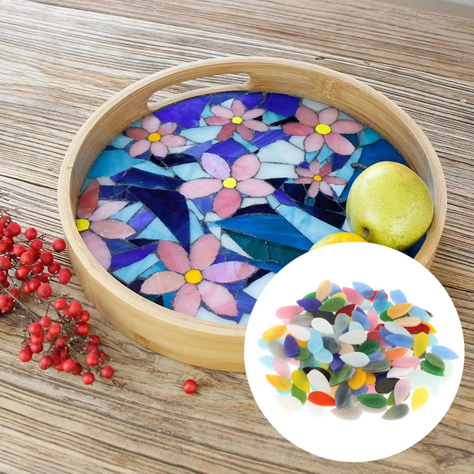150pcs Mosaic Tiles Flower Leaves Garden Seat Table Pots Stepping Stones