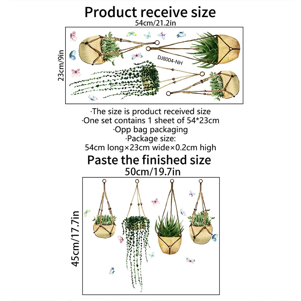 Autocollant de fenêtre de plante en PVC exquis
