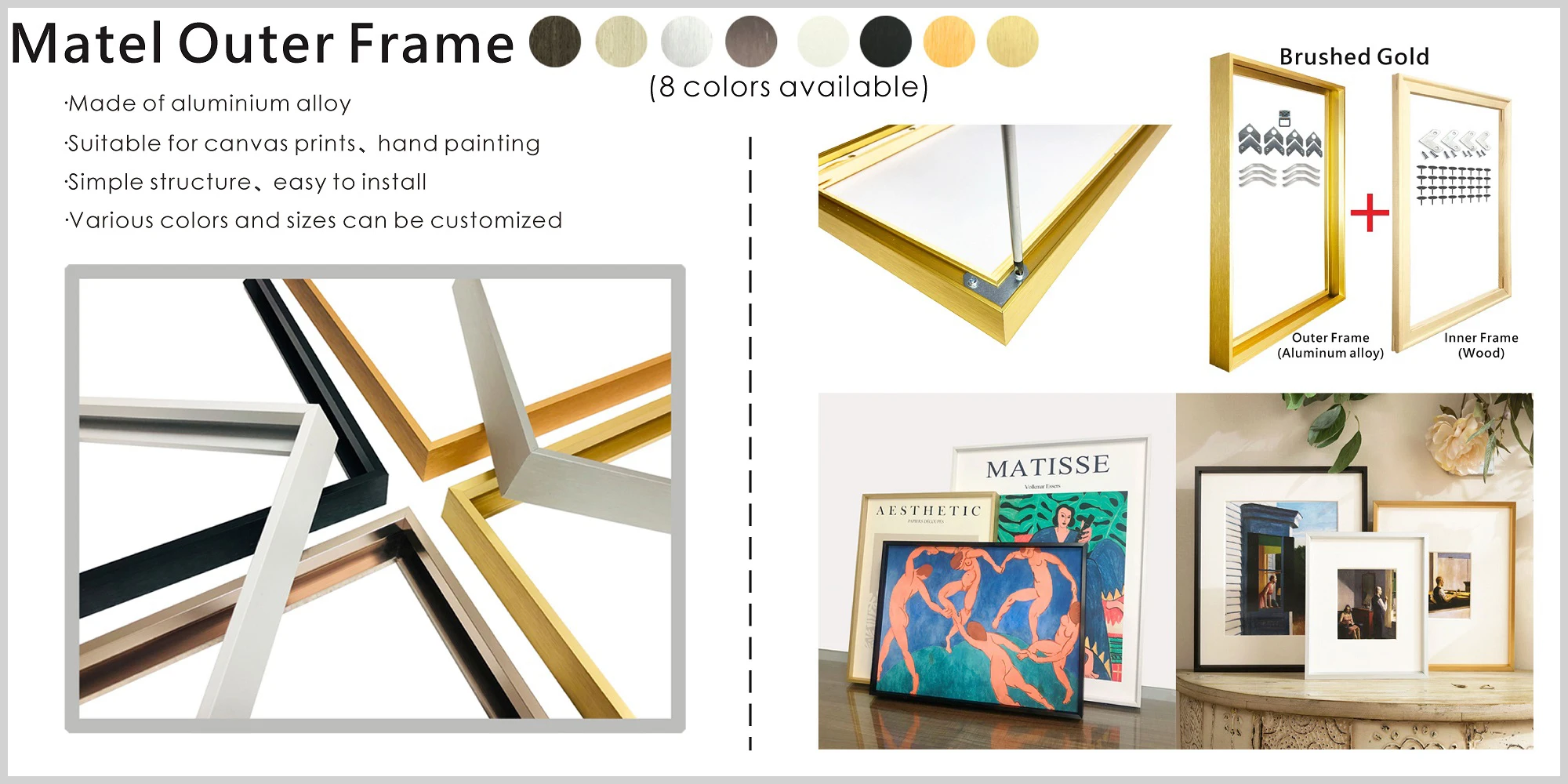 Cadre de Peinture Magnétique en Bois