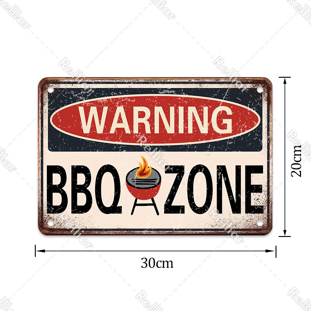 Plaque de décoration murale en métal pour fête de barbecue