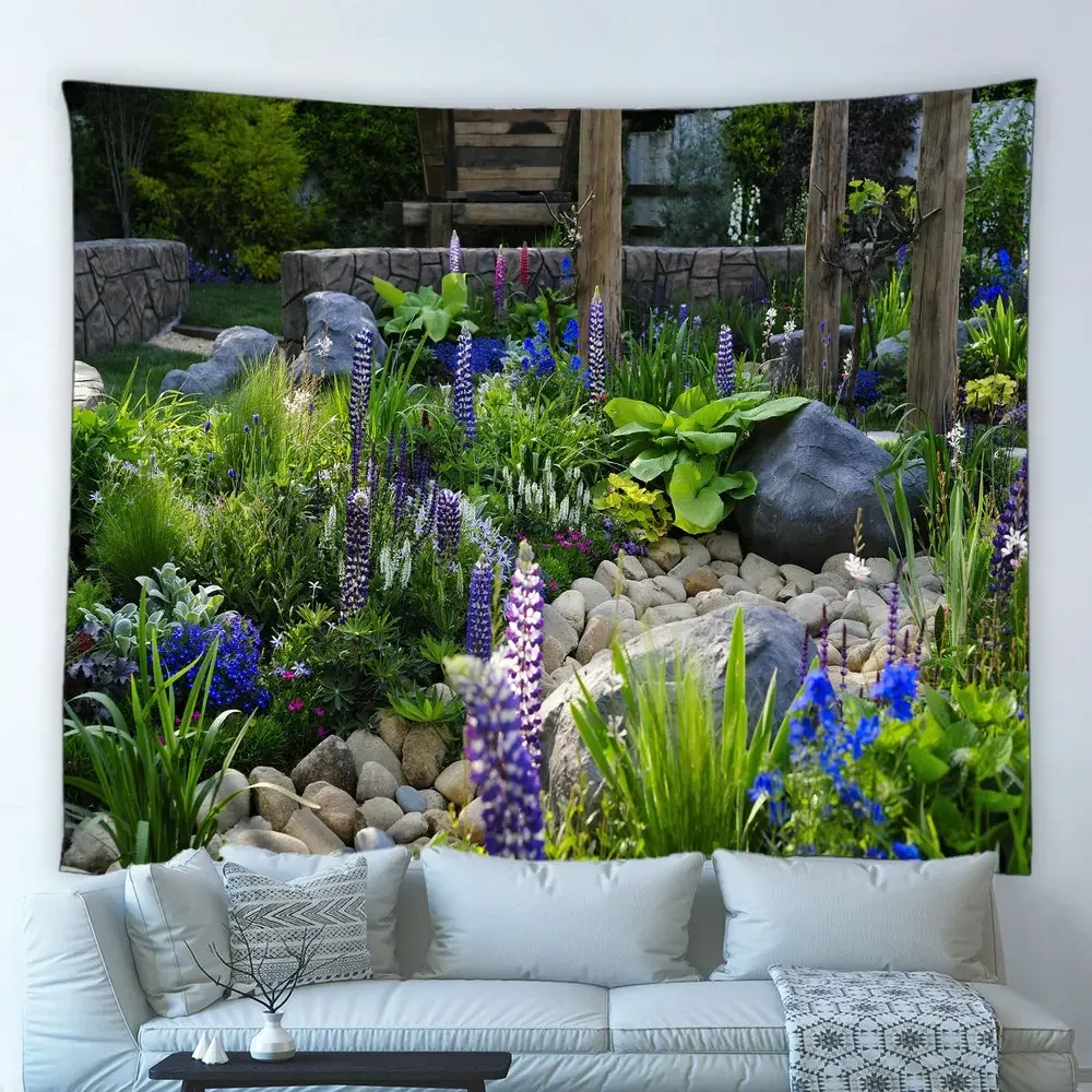 Tapisserie de paysage de jardin et de parc