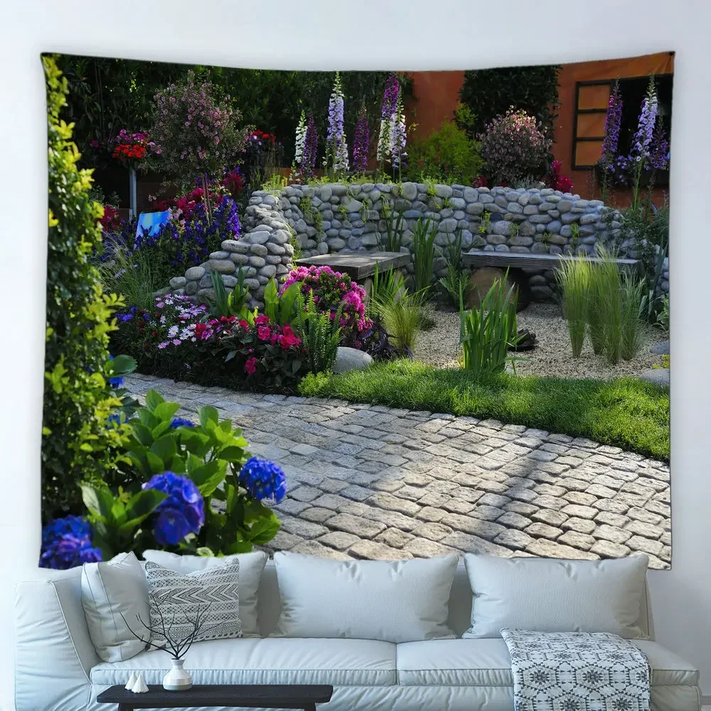 Tapisserie de paysage de jardin et de parc