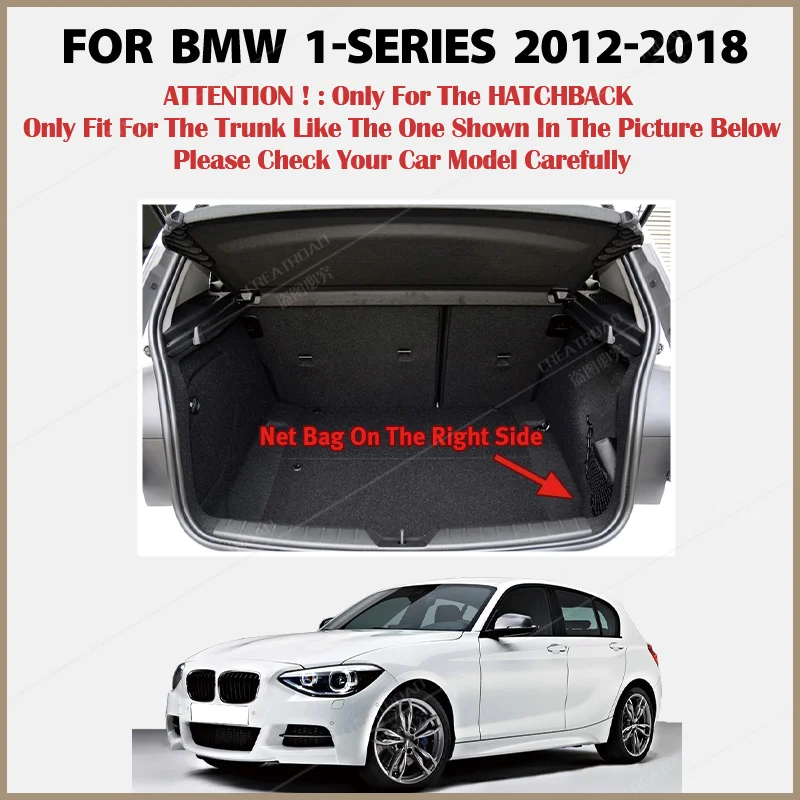 Coffre de BMW série 1 à hayon avec sac en filet