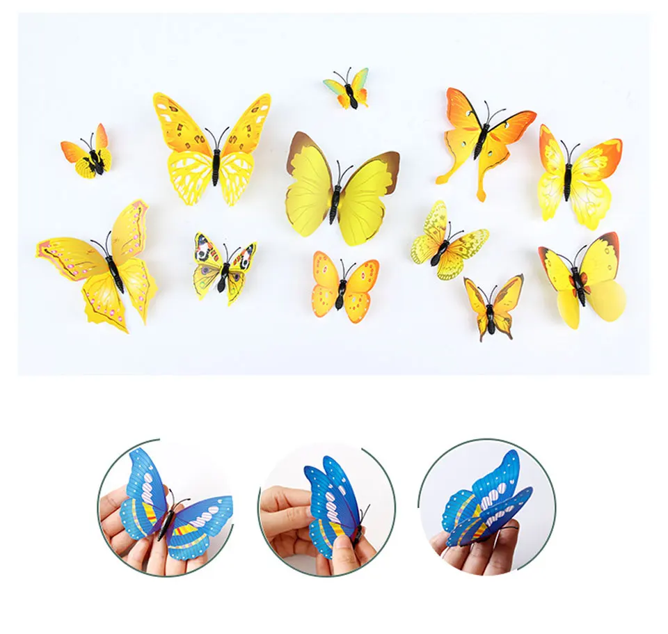Autocollants muraux papillons colorés