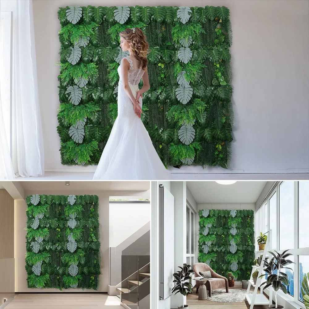 Installation facile du panneau mural de plantes artificielles