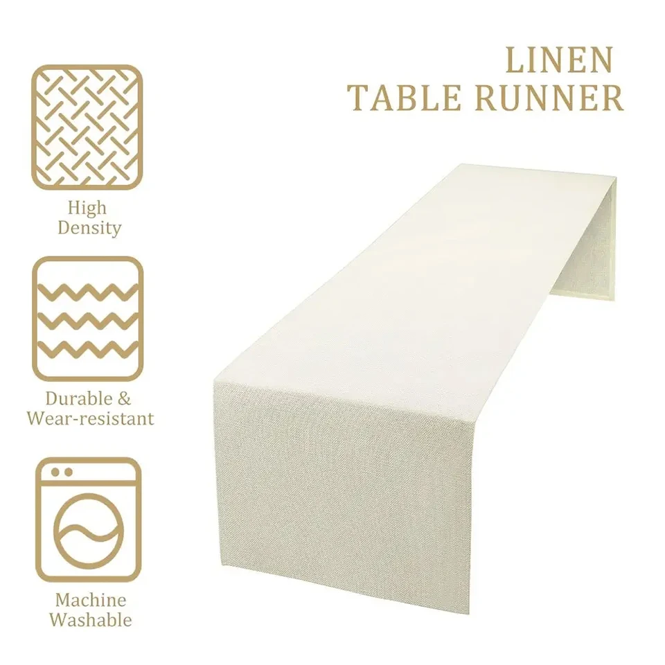 Chemin de table basse en lin de style frais
