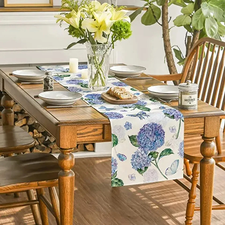 Chemin de table basse en lin de style frais