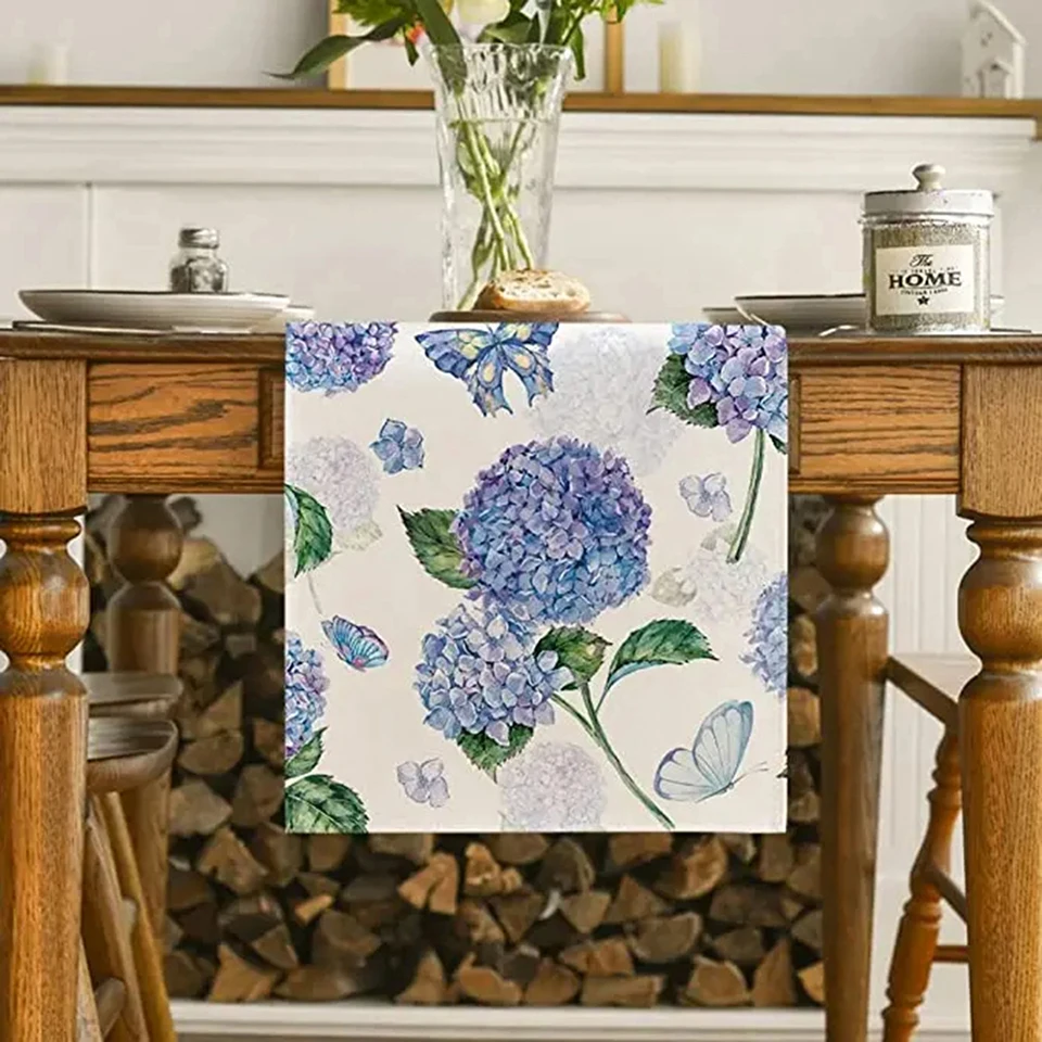 Chemin de table basse en lin de style frais