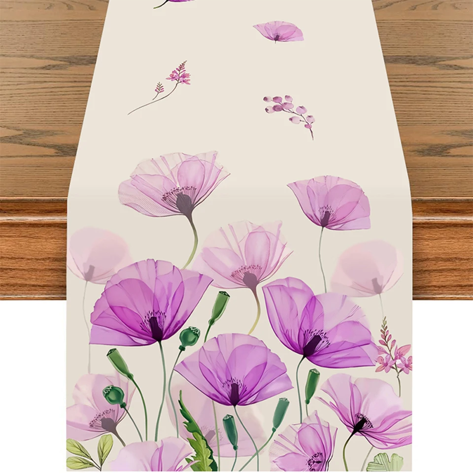 Chemin de table basse en lin de style frais