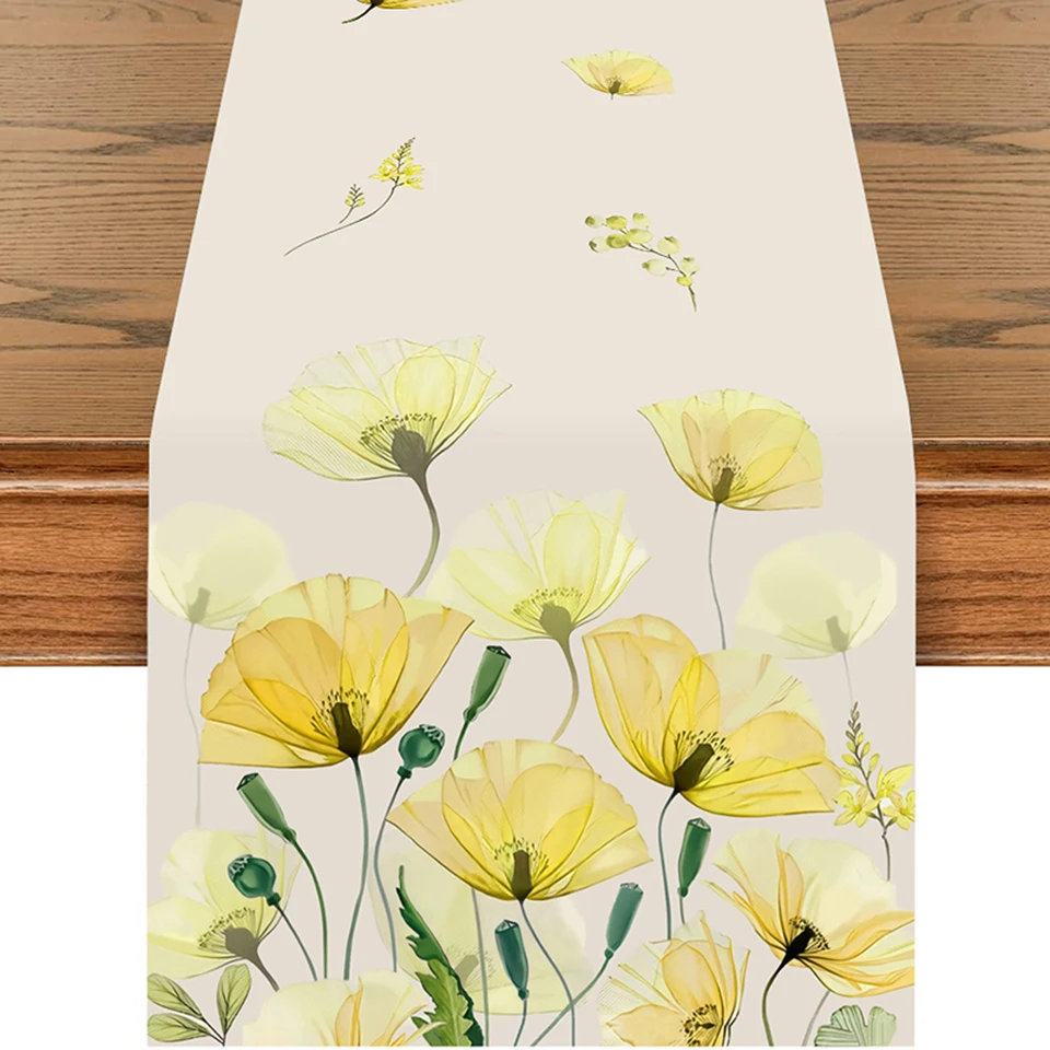 Chemin de table basse en lin de style frais