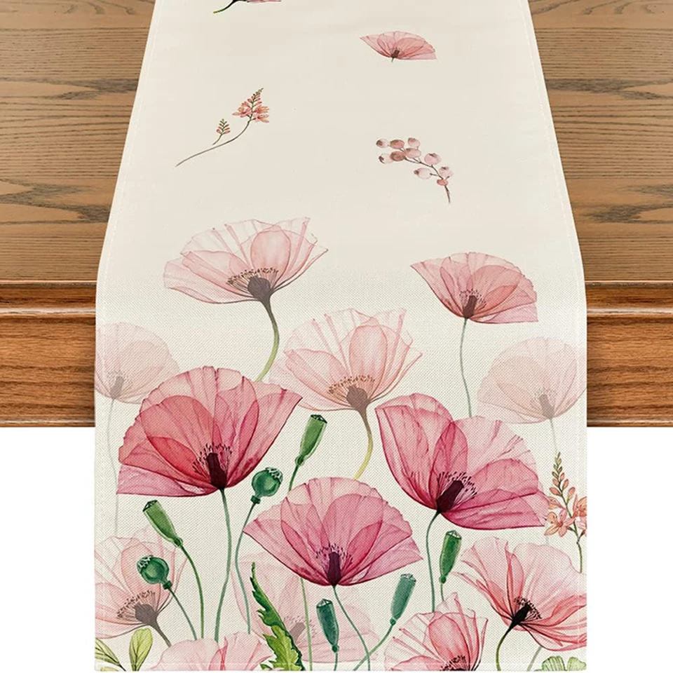 Chemin de table basse en lin de style frais
