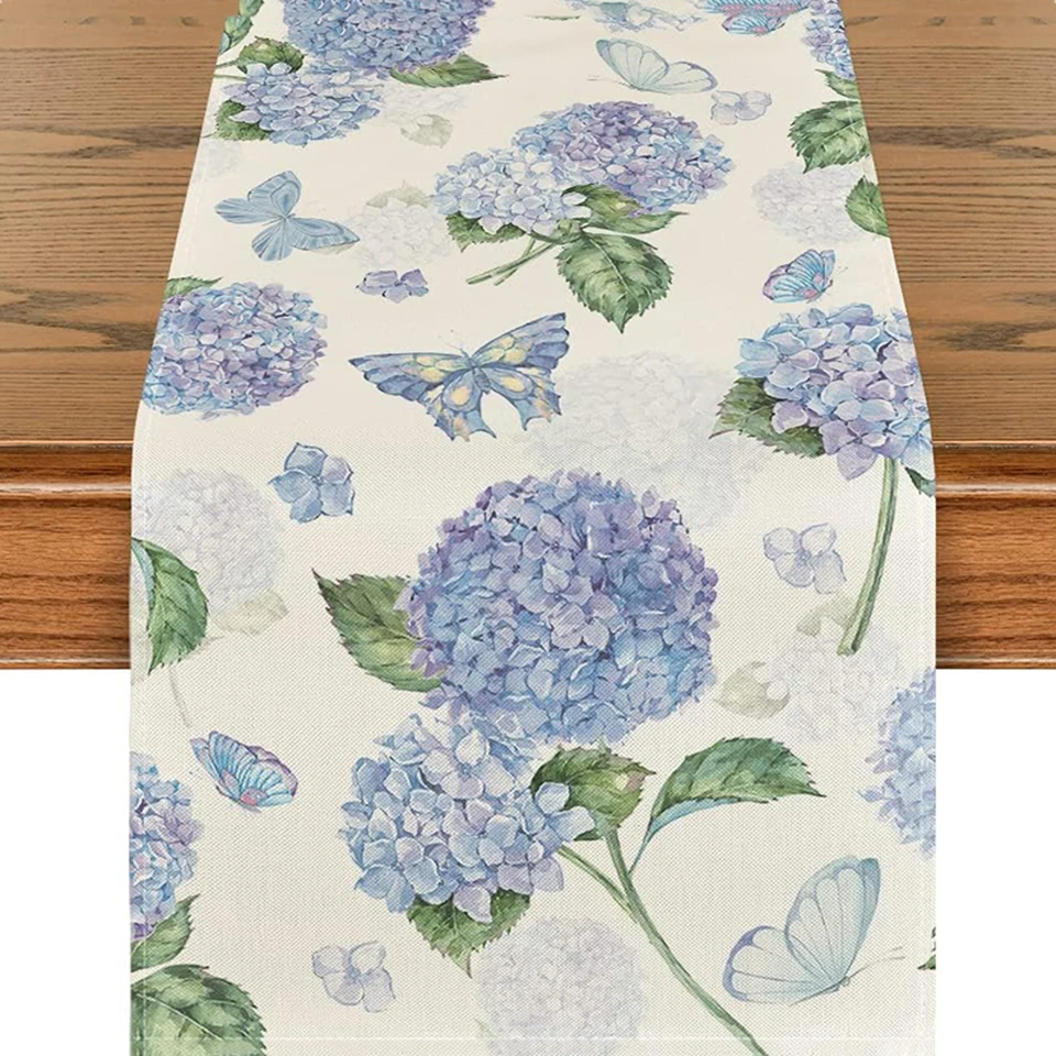 Chemin de table basse en lin de style frais