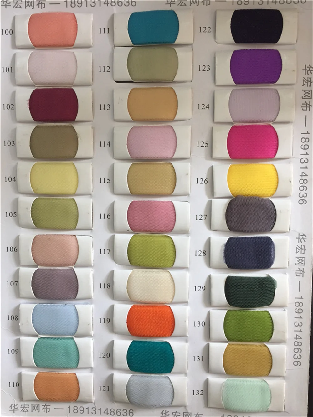 Tableau des couleurs